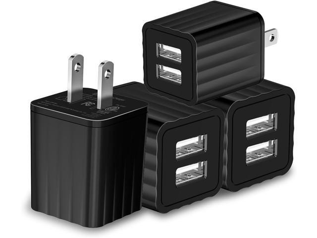 USB Wall Charger, 4-Pack 2.1A/5V Dual-Port USB Cube Power Adapter Charger Plug Box Brick for iPhone 16 15 14 13 12 11 X,iPad,iPad...