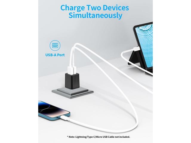 USB Wall Charger, 4-Pack 2.1A/5V Dual-Port USB Cube Power Adapter Charger Plug Box Brick for iPhone 16 15 14 13 12 11 X,iPad,iPad...