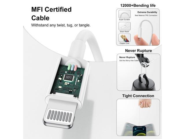 Fast Charger for iPhone Charger Fast Charging 6ft Lightning Cable,for iPhone 14 13 12 Pro Max Charger Fast Charging with 20w USB C Charger...