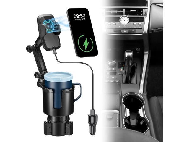 This Hill Cup Holder Phone Charger, 15W Fast Charging Auto Clamping, Phone Holder for Cup Holder Charger with Adjustable Base & 360° Rotation...