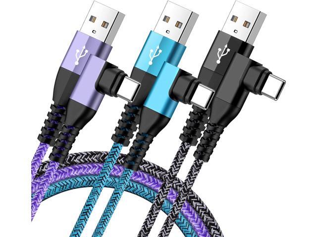 USB C Android Phone Charger Cable Fast Charging 3.1A Power Cord 3 Pack 6FT 90 Degree Type A to C for Google Pixel 9 Pro XL 8a 8 7a 7 Pro,Samsung...
