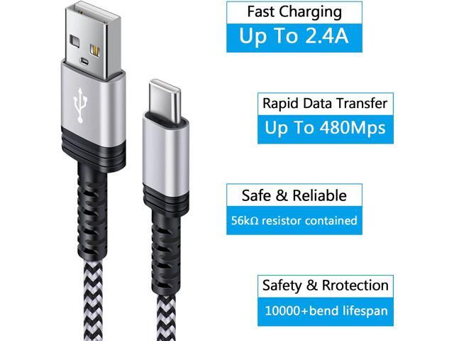 C Charger Cable Fast Charging Phone Android Power Cord 4 Compatible for Samsung Galaxy S24+ S23 Ultra S22 Plus Note 21/20 Ultra, S21+/S20 Plus/S21...