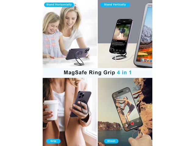 2025 Upgraded Mag Safe Phone Ring Holder, SUPERONE Adjustable Magnetic Kickstand & Removable Phone Grip Compatible with Wireless Charging Only for...