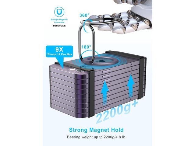 2025 Upgraded Mag Safe Phone Ring Holder, SUPERONE Adjustable Magnetic Kickstand & Removable Phone Grip Compatible with Wireless Charging Only for...