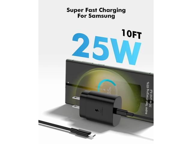 25W Super Fast Charger Type C 2 Pack with 10FT USB C Cable Fast Charging for Sam-Sung Galaxy S23 Ultra Charger S23/S23+/S22...