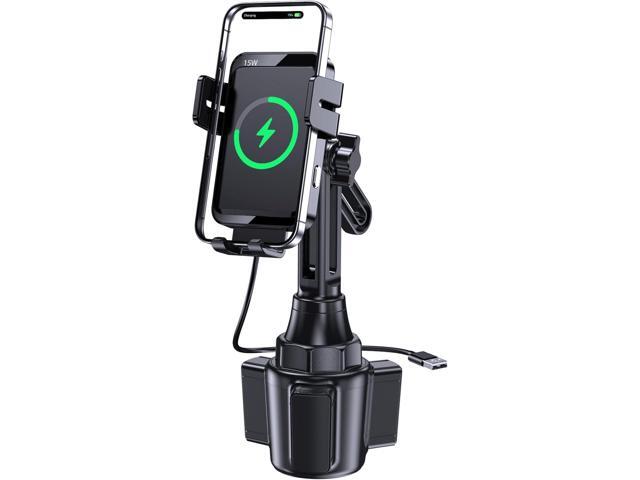 Wireless Car Charger, MOKPR 15W/10W/7.5W Cup Holder Phone Mount, Auto Clamping Fast Charging Car Mount, Air Vent Phone Holder for iPhone 16...