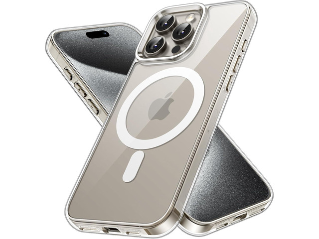 JETech Magnetic Case for iPhone 15 Pro Max 6.7-Inch Compatible with MagSafe Wireless Charging, Shockproof Phone Bumper Cover, Anti-Scratch Clear...