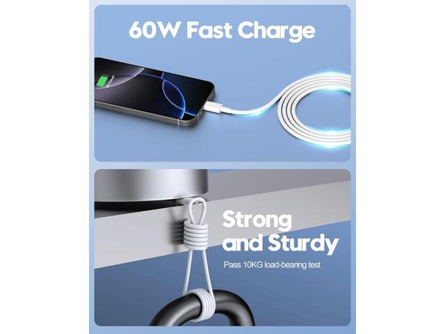 [2025 Upgraded] iPhone 16e/16 Pro Charger, 2-Pack 20W USB C Fast Wall Charger Block with 60W 6FT USB C Charging Cable Cord for iPhone 16/16 Pro...
