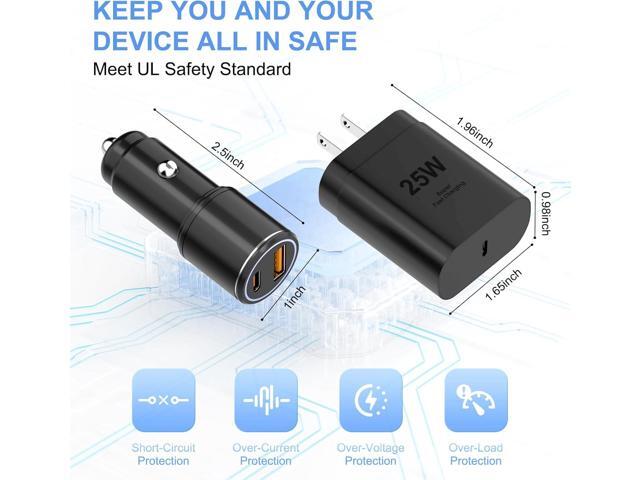 Super Fast Charger Type C Kit,25W PD USB C Wall/Car Charger for Galaxy S25/S24/S23/S22/Plus/Ultra/FE/Note 20/10/A71,2020/2018 Pad Pro/Air,with 2X...
