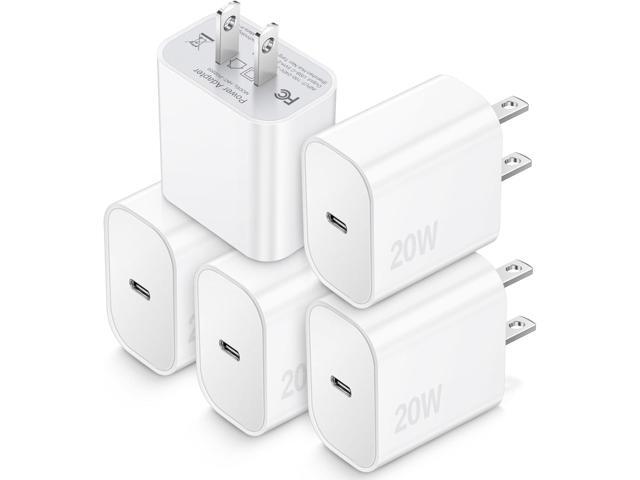 USB C Charger Block, TypeC Charging Blocks 5Pack, 20W PD Quick Fast Charger Box Brick Cube Compatible with iPhone 16/15/14 Pro Max/14 Plus/13...