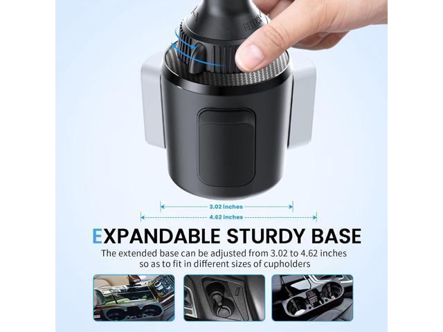 APPS2Car Car Cup Phone Holder Wireless Charger 15W Qi Fast Charging with QC 3.0 Adapter Compatible with iPhone13/13Pro/Max All Smart Phones