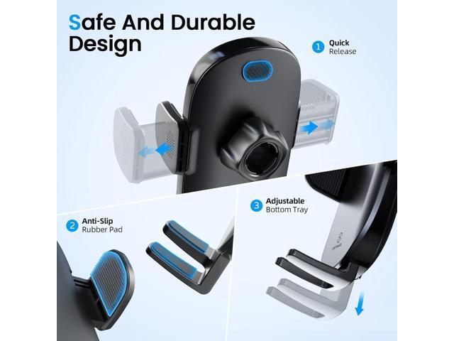 APPS2Car Car Cup Phone Holder Wireless Charger 15W Qi Fast Charging with QC 3.0 Adapter Compatible with iPhone13/13Pro/Max All Smart Phones