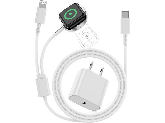 for 2 in 1 USB C Apple Watch Charger Magnetic iWatch Fast Charging Cable Cord 6ft and Type C Wall Plug Block for iPhone Apple Watch Series...