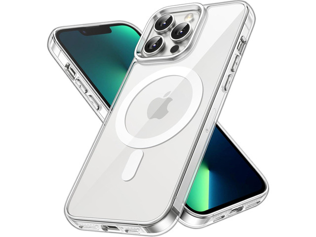 JETech Magnetic Case for iPhone 13 Pro Max 6.7-Inch Compatible with MagSafe Wireless Charging, Shockproof Phone Bumper Cover, Anti-Scratch Clear...