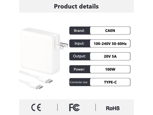 Mac Book Pro Charger - 100W USB C Charger Fast Charger for Mac Book Pro 16/15/14/13 Inch, Mac Book Air 13 Inch, iPad Pro 2021/2020/2019/2018 Power...