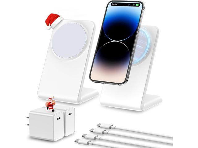 2 Pack Meifigno for MagSafe-Compatible Charger Stand with [20W USB C Charger Block & USB C Cable x2], Fast Wireless Charger Designed for iPhone 16...