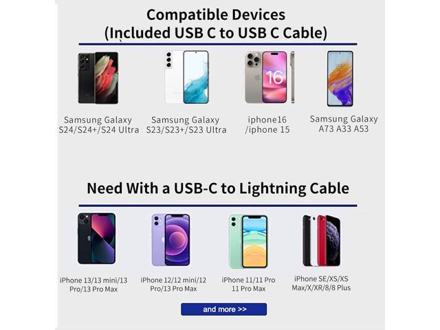 Type c Charger Fast Charging 45W Fast Charging USB C Charger for Samsung Galaxy A53/A73,Galaxy S25 Ultra/S25/S25+/S24 Ultra/S24+/S23/S22/S22...