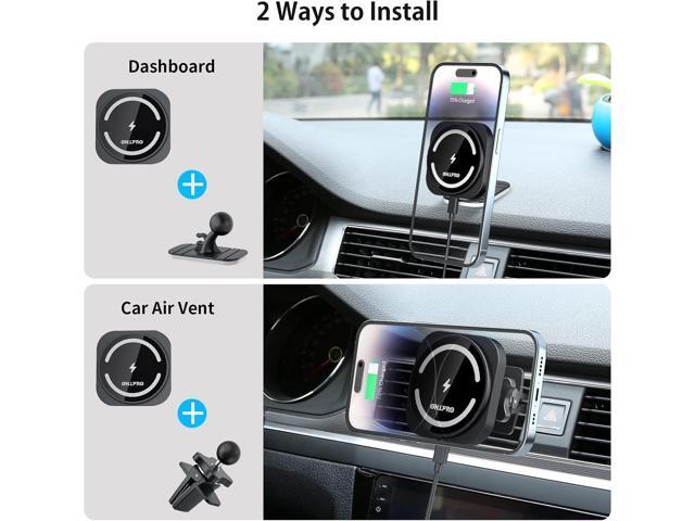 OHLPRO Magnetic Wireless Car Charger for Magsafe Car Mount iPhone 16/15/14/13/12 Pro Max Mini,15W Fast Charging Phone Holder Car Air Vent Mount...