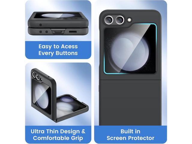 Ruky for Samsung Galaxy Z Flip 5 Case, Full Body Cover Hard PC Ultra-Thin Anti-Scratches Shockproof, Support Wireless Charging Protective Phone...