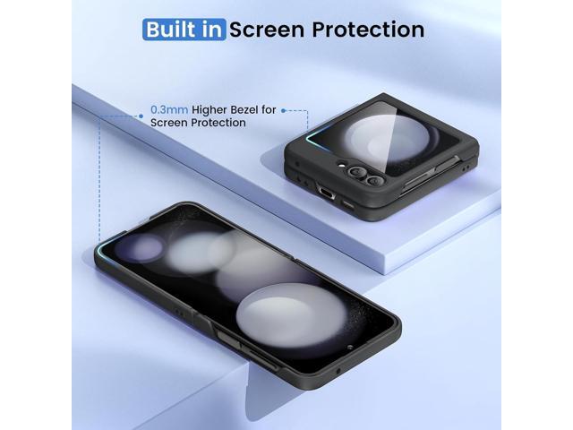Ruky for Samsung Galaxy Z Flip 5 Case, Full Body Cover Hard PC Ultra-Thin Anti-Scratches Shockproof, Support Wireless Charging Protective Phone...