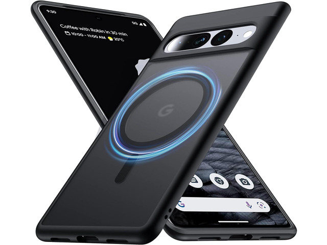 Magnetic for Google Pixel 7 Pro Case [Compatible with MagSafe][Anti-Fingerprint][Slim Fit][Military Shockproof] Translucent Matte Hard Back Pixel 7...