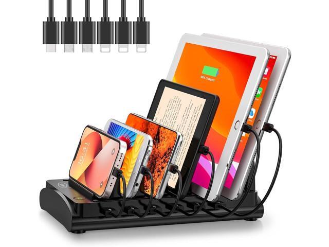 Charging Station for Multiple Devices, Bototek 60W 6 Ports Multi Charger Station for iPhone, iPad, Cell Phone, Tablets, and Other Electronics (6...
