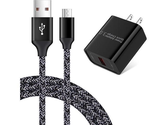 Quick Charge 3.0 Fast Charging Block Wall Charger with 3ft Micro USB Cable Android Fast Charger for Samsung Galaxy S7 S6 Edge A10 A9 A6 J7 J3,LG...