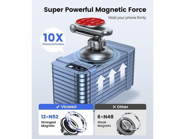 VICSEED Tesla Phone MountStrongest Magnet PowerMagSafe Car Mount for Tesla Model 3 Model Y, Foldable Hidden Tesla Phone Holder Fit for All Phone,...