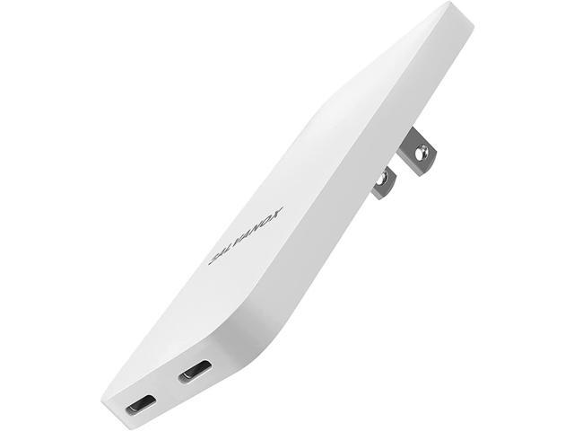 Galvanox Dual USB-C Flat Wall Charger - Fast Charging Ultra Slim Outlet Plug, Multi Port Type C for iPhone 13, 14, 15 iPhone 16 Pro Max and Samsung...