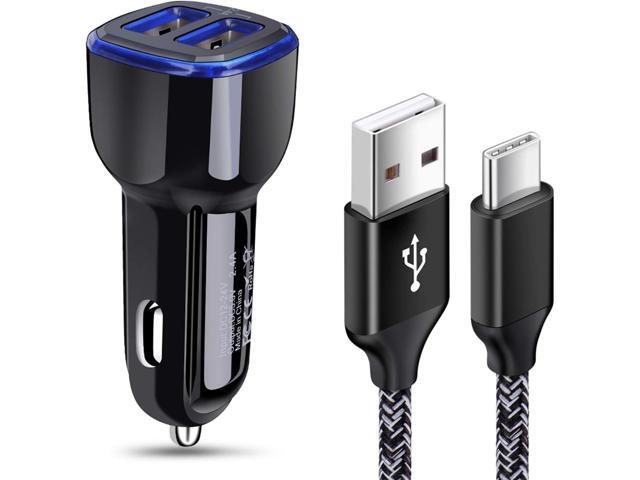 C Car Phone Charger, Dual Port Car Charger Adapter with Fast Charge Type C Charging Cord Compatible for Motorola Moto G Pure/G Play/G...