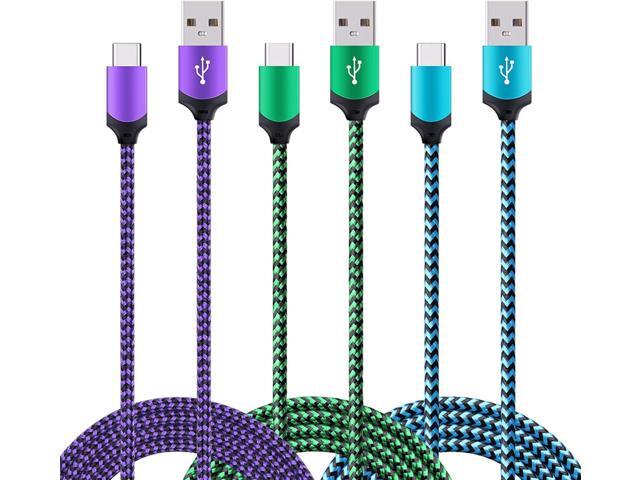 USB Type C Charger Cable Fast Charging Cord for Google Pixel 9a, 9, 9 Pro XL Fold, 8, 7, 6, 5, 4, 3a, 3 2 XL, Pixel C, (Blue/Green/Purple, 6 feet,...