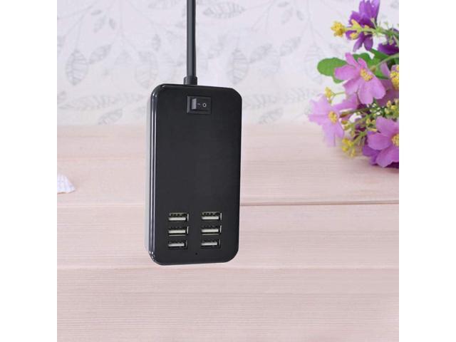 WGT USB Charging Station 6-Port Desktop USB Charger Port Suitable for Smart Phones, All Charging Devices with SBU, Multi-Port Wall Charger with...