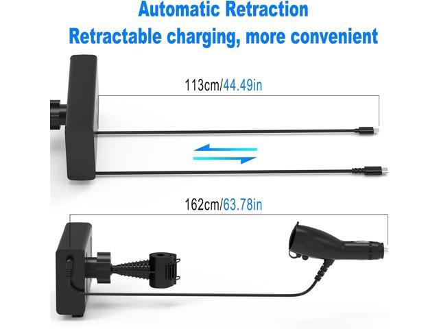 Multi Car Retractable Backseat Car Charger 5 in 1 Car Charging Station Box for iPhone/Samsung, 60W Cigarette Lighter Adapter Uber Taxi Lyft Turo...
