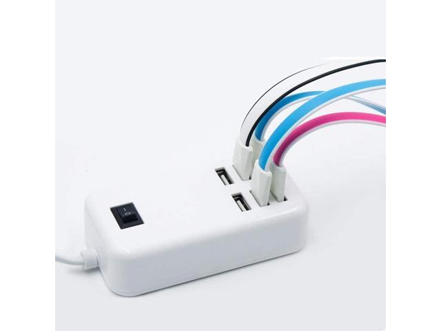 6 Ports USB Charger Hub Desktop US Plug AC Power Wall Travel Charging Adapter Slots Charging Station