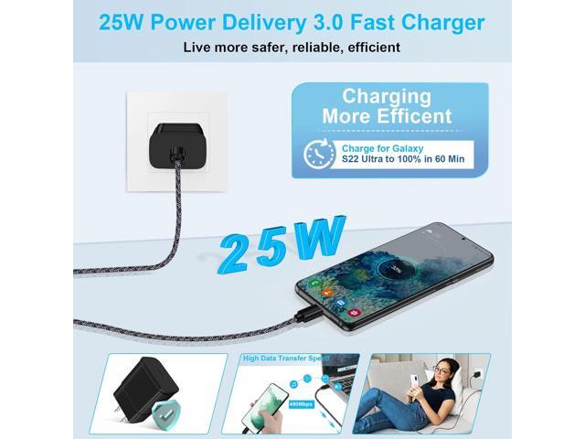 Super Fast Charger Type C, 25W Android Phone Charger for Samsung Galaxy A16 A15 A14 5G A06 A55 A54 A53 A35 S25 Ultra S25+ S25 S24 FE S23 S22 S21...