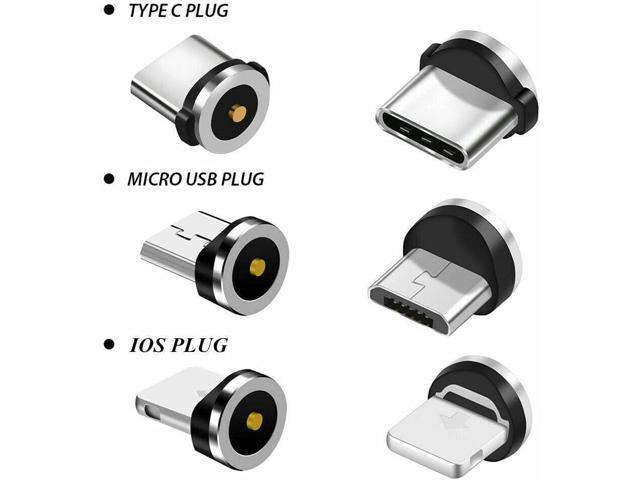 VizGiz 9 Pack Magnetic Phone Cable Adapter Connector Tips Head Plug Micro USB Type C Cord Magnet Charger Adaptor Replacement Tip for iPhone Huawei...