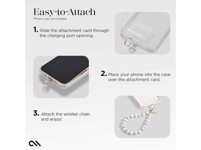 Case-Mate Phone Charm with Beaded Marble - Detachable Anti Theft Strap - Hands-Free iPhone Wrist Strap for Women - Phone Chain Wristlet - Fits...