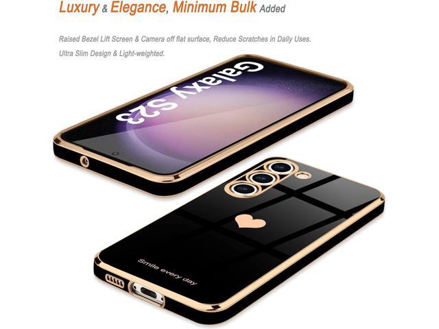 Teageo for Samsung Galaxy S23 Case for Women Girl Cute Love-Heart Luxury Bling Soft Back Cover Raised Full Camera Protection Bumper Silicone...