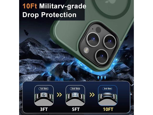 MOCCA Strong Magnetic for iPhone 14 Pro Max Case [Compatible with Magsafe] [10FT Military Grade Protective] Translucent Matte Slim Shockproof Case...