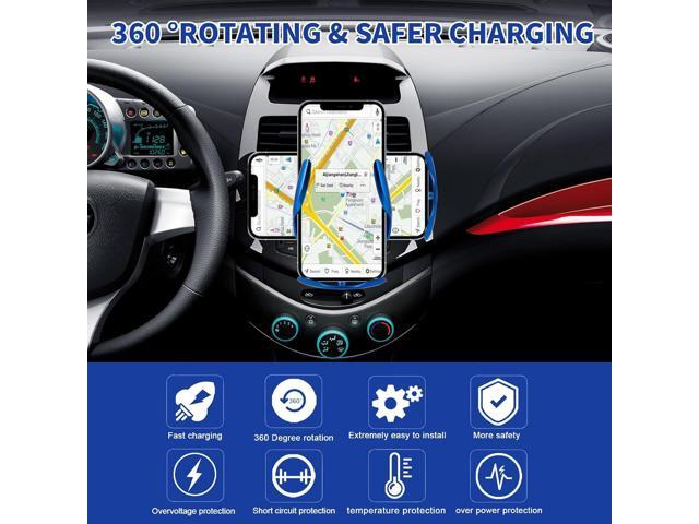 Wireless Car Charger Vent Mount Automotive Electric Induction 15W Wireless Charger Car Vent Mount Bracket Fast Charging Auto-Clamping Car Phone...
