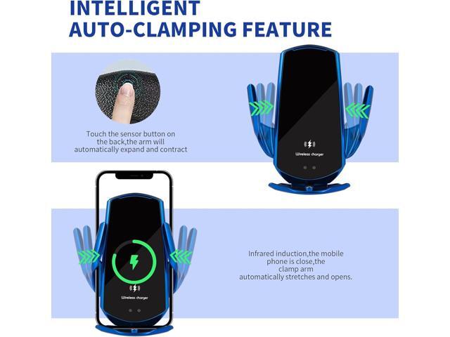 Wireless Car Charger Vent Mount Automotive Electric Induction 15W Wireless Charger Car Vent Mount Bracket Fast Charging Auto-Clamping Car Phone...