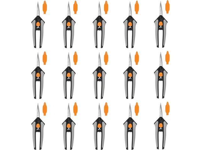 Fiskars 15pc Micro-Tip Pruning Snip Set, Precision Stainless Steel Blades, Softgrip Handles for Deadheading, Trimming & Shaping Small Plants