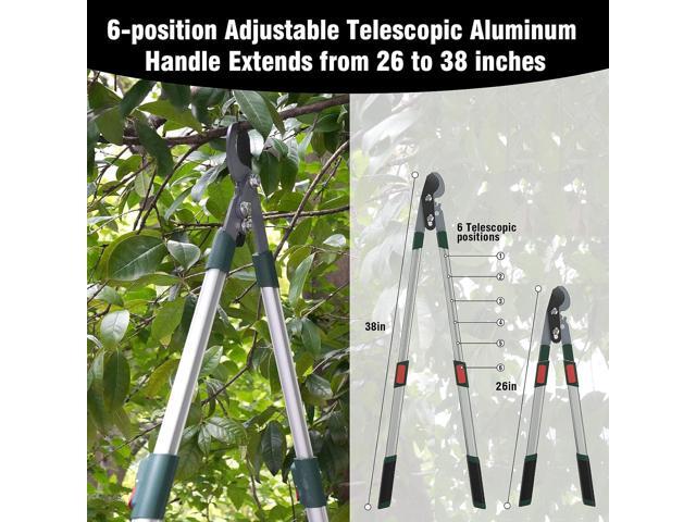 GARTOL 3-Piece Garden Tool Set - Bypass Lopper, Hedge Shears, Pruning Shears with Telescopic Aluminum Handles, Extendable Heavy-Duty Branch...