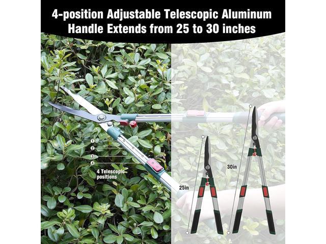 GARTOL 3-Piece Garden Tool Set - Bypass Lopper, Hedge Shears, Pruning Shears with Telescopic Aluminum Handles, Extendable Heavy-Duty Branch...