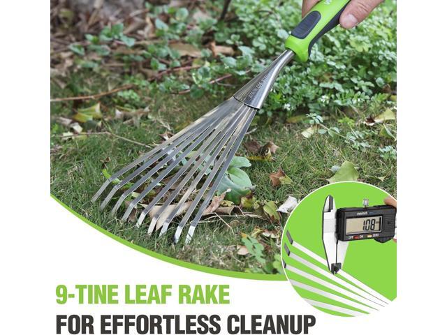 WORKPRO 16' Hand Rake, Heavy Duty Stainless Steel Garden Rake with Soft Handle, Small Garden Hand Tool for Gardening, Cultivating, Loosening Soil &...
