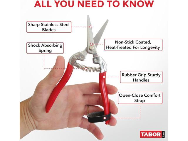 TABOR TOOLS Pruning Shears, Florist Scissors, Multi-Tasking Garden Snips for Arranging Flowers, Trimming Plants and Harvesting Herbs, Fruits or...