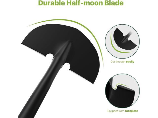 Edger Lawn Tool, Manual Half Moon Edger for Garden Border, Hand Lawn Edging Tool with D-Grip, 41-inch Long Handle Lawn Edger for Grass, Sidewalk, Yard