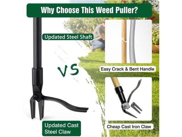 Jardineer 45' Stand Up Weeder Puller Tool, Weed Remover Tool with Long Handle, Weeding Tools Gardening Heavy Duty with 4 Claw Steel Head