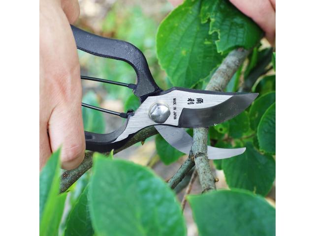 KAKURI Japanese Pruning Shears for Gardening Heavy Duty 8', Made in JAPAN, Professional Garden Bypass Pruners with Leather Sheath, Hand Forged...