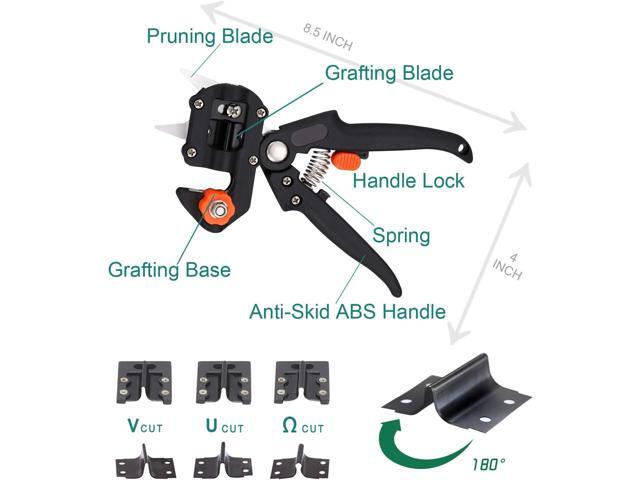 Professional Grafting Tool Kit - 3-in-1 Pruner with SK5 Blades, Grafting Knife, Tapes, Labels & Clips - Fruit Tree Grafting Supplies for Apples,...